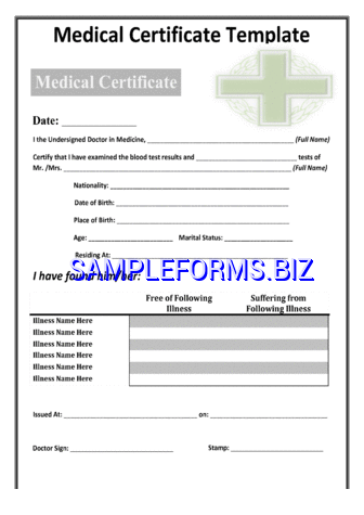 Medical Certificate Template docx pdf free